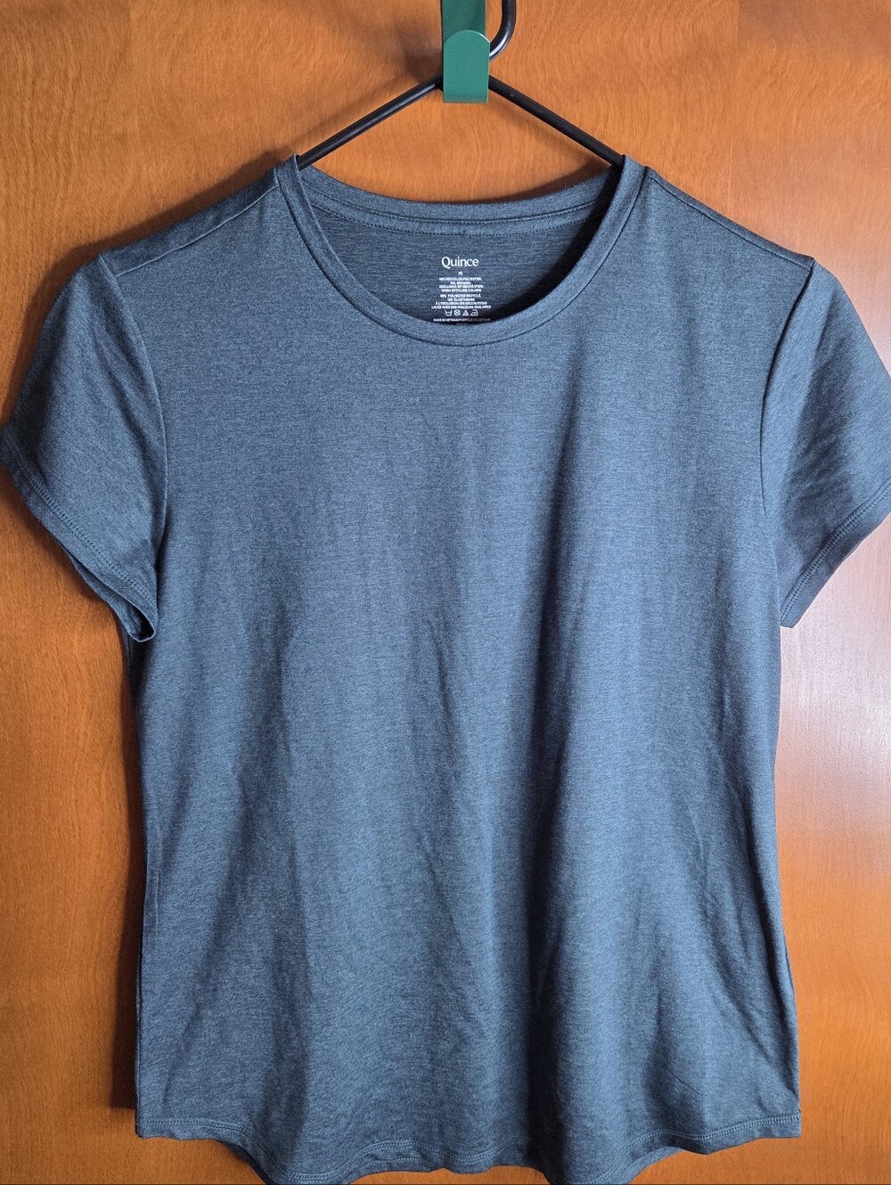 Quince Flowknit Breeze Tee Heather Green Size XS NWOT Minimal